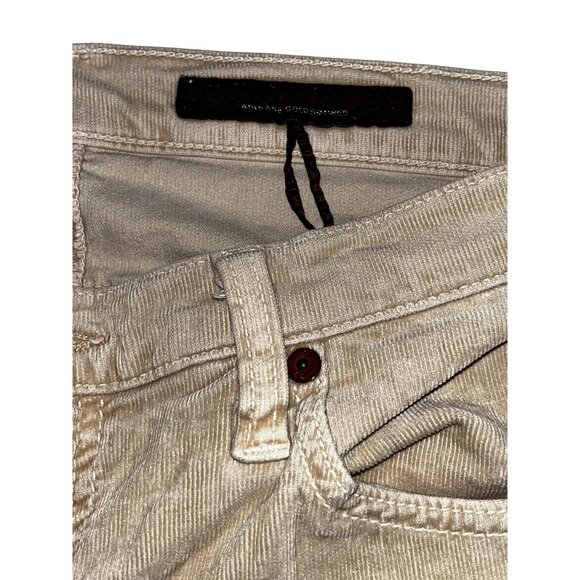 AG Adriano Goldschmied Women's Beige Corduroy Pants Boot Cut 31R Designer 34" - Picture 5 of 9